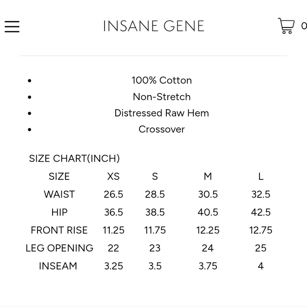 Insane Gene Light Wash Hi Rise Crossover Shorts Size Small - Picture 14 of 16